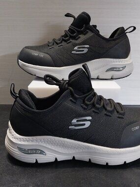 Skechers Arch Fit SR Ebinal Work Shoes Black Composite Toe Women's Size 6.5